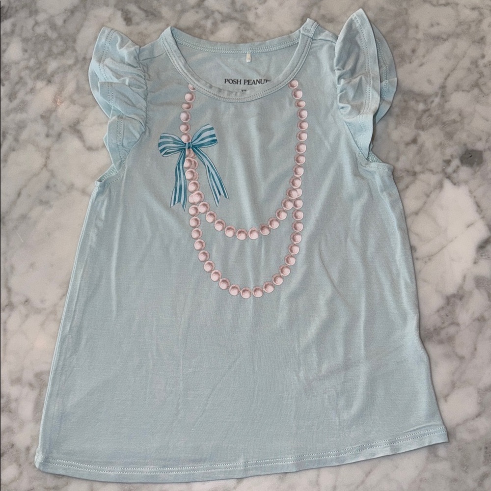 NWOT POSH PEANUT RUFFLE SHORT SLEEVE SHIRT 3/4T